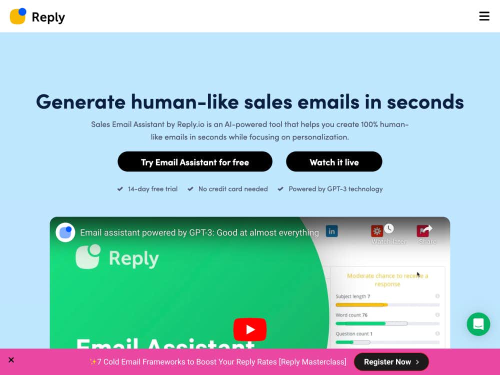 Sales Email Assistant by Reply.io cover