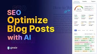 Blog SEO Optimization with Ai in Minutes | SEO Feature | GetGenie AI cover