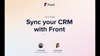 Sync your CRM with Front cover
