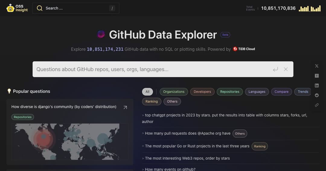 GitHub Data Explorer cover GitHub Data Explorer cover