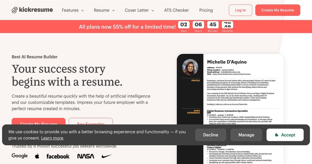 Kickresume cover Kickresume cover