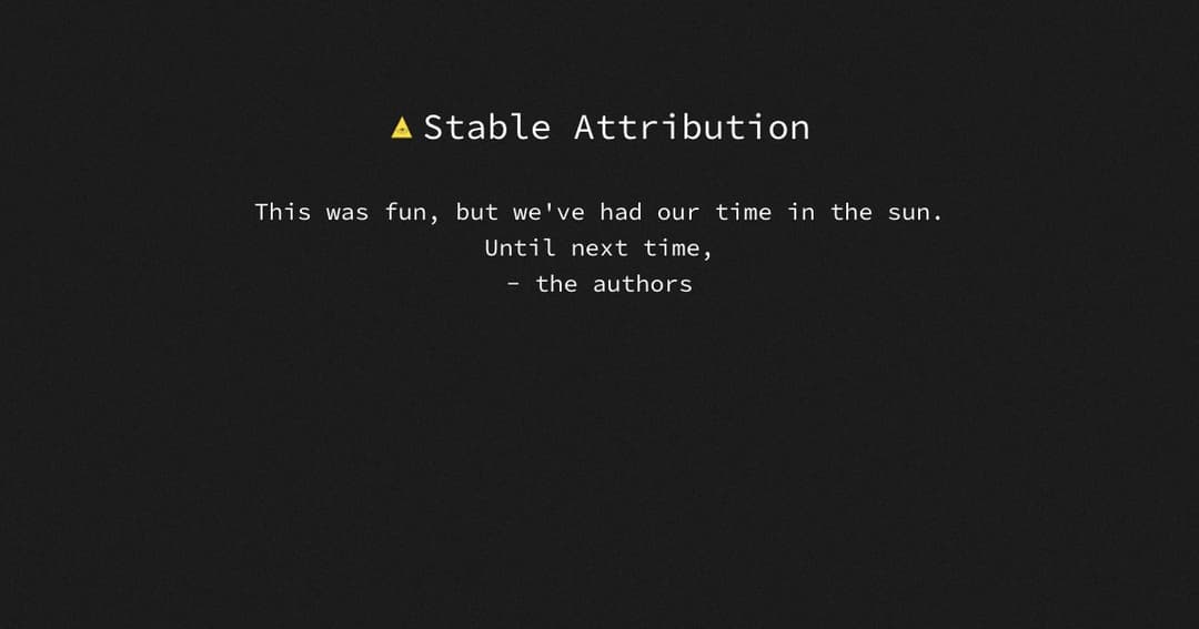 Stable Attribution cover Stable Attribution cover