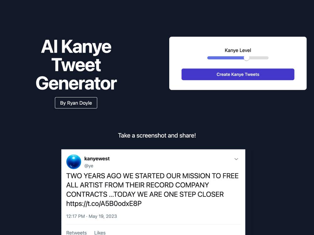 AI Kanye Tweet Generator cover