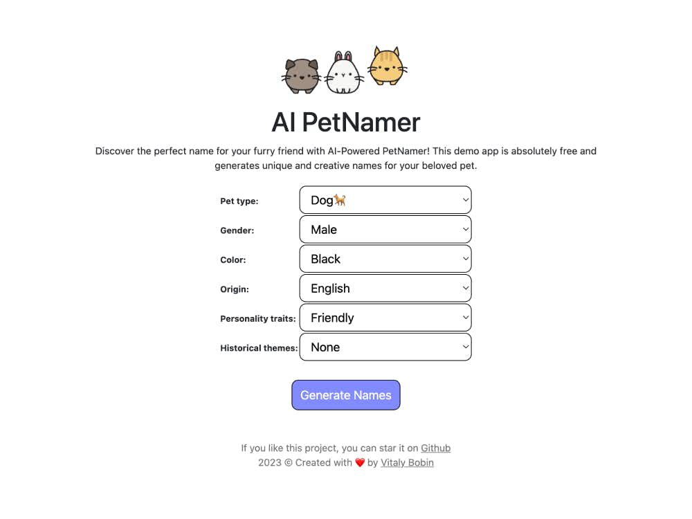 AI PetNamer cover