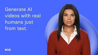 Elai.io - Generate AI videos with real human presenters just from text cover