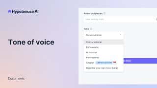 Write in Any Tone with Hypotenuse AI cover Write in Any Tone with Hypotenuse AI cover