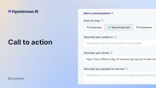 Add a Call To Action To Your Content with Hypotenuse AI cover Add a Call To Action To Your Content with Hypotenuse AI cover
